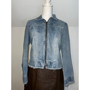 Women's Y2K 2000s Faded Glory Blue Jean Jacket M